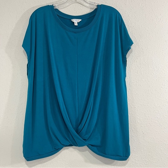 Time and Tru Womens Blue Short Sleeve Top New With Tags XXL - Picture 1 of 5